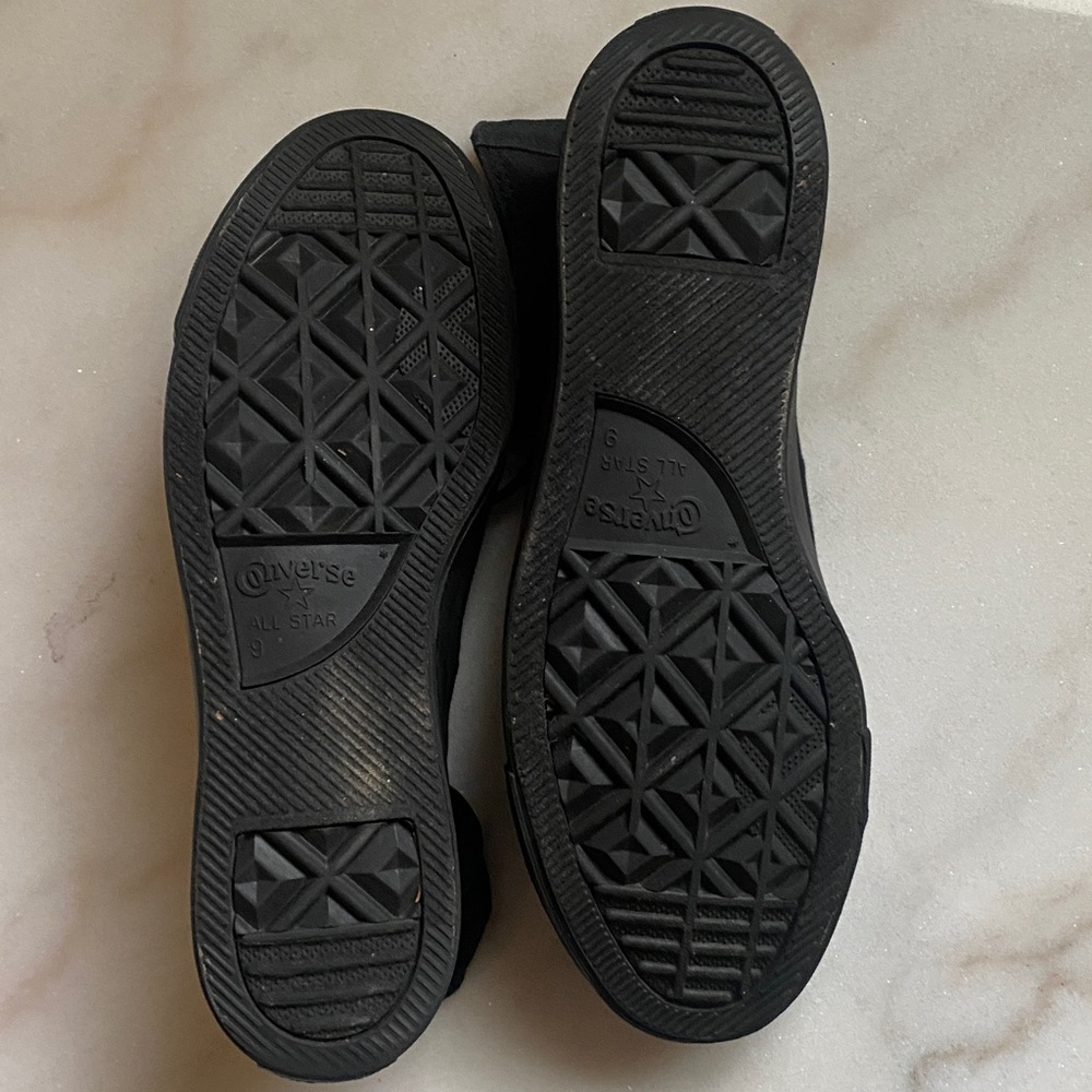 Converse All Star Black on Black High-Tops Men’s Sz 9 - Picture 6 of 9